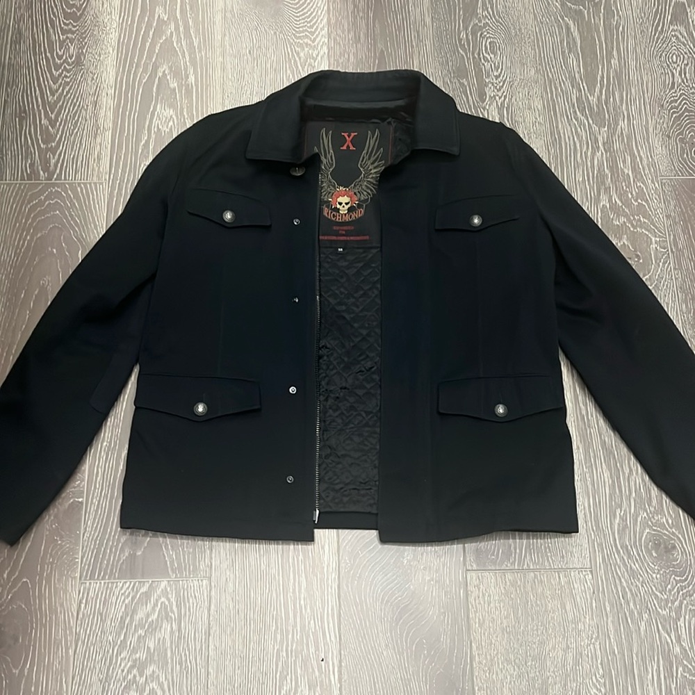 John Richmond Men’s Jacket – Size 56 – Black Quilted Lining